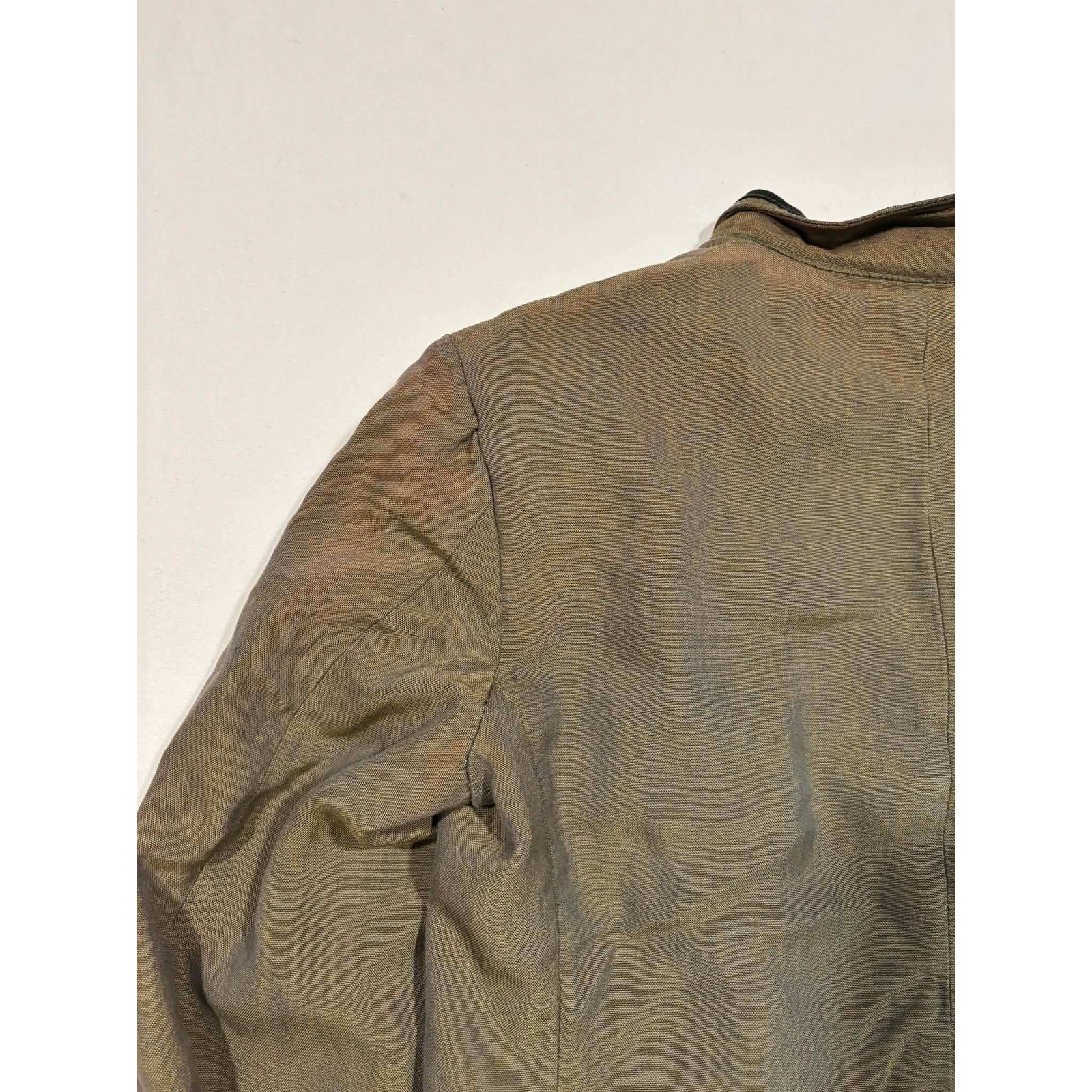 Vintage Diplomat Mens 2 Piece Suit Olive Green Mandarin Made in USA 28×22.5