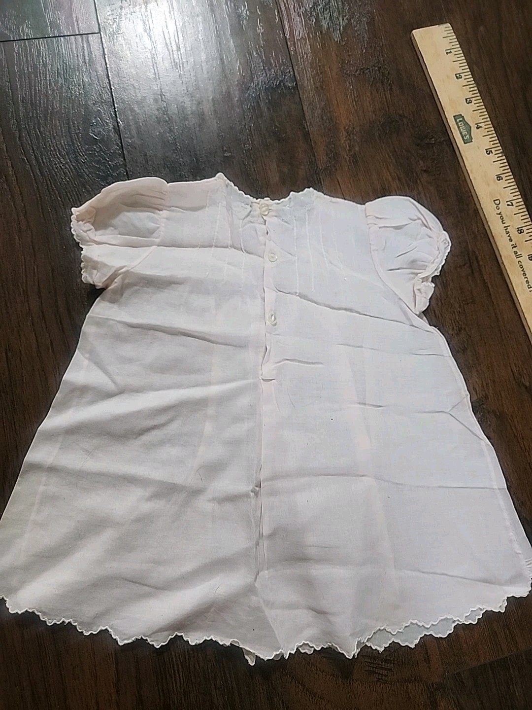 Vintage Feltman Brothers Philippines Hand Embroidered Pale Pink Baby Dress