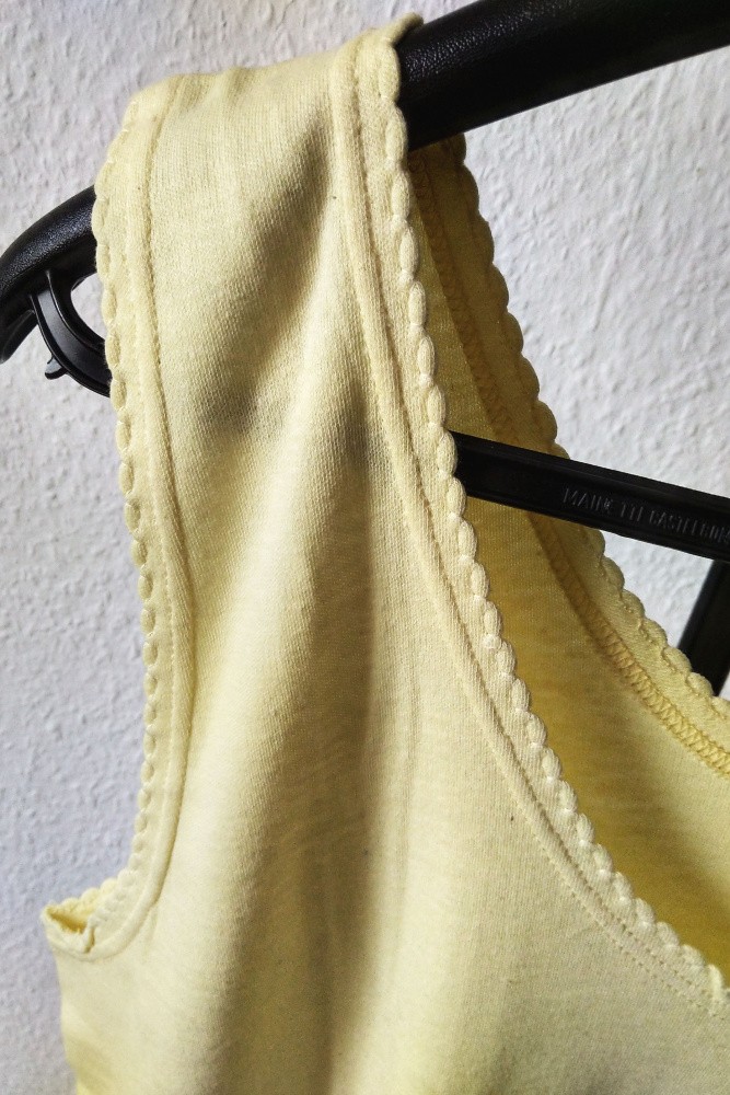 Vintage women’s nightgown slip negligee yellow cotton size 50