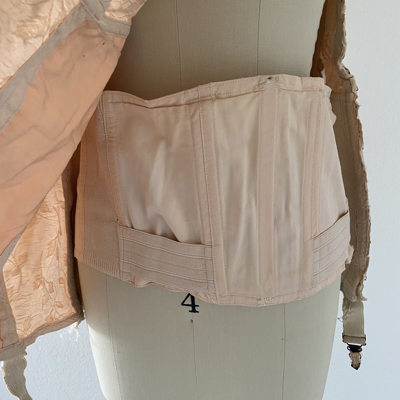 READ Vtg Corset Girdle with Garters Open Bottom DAMAGED