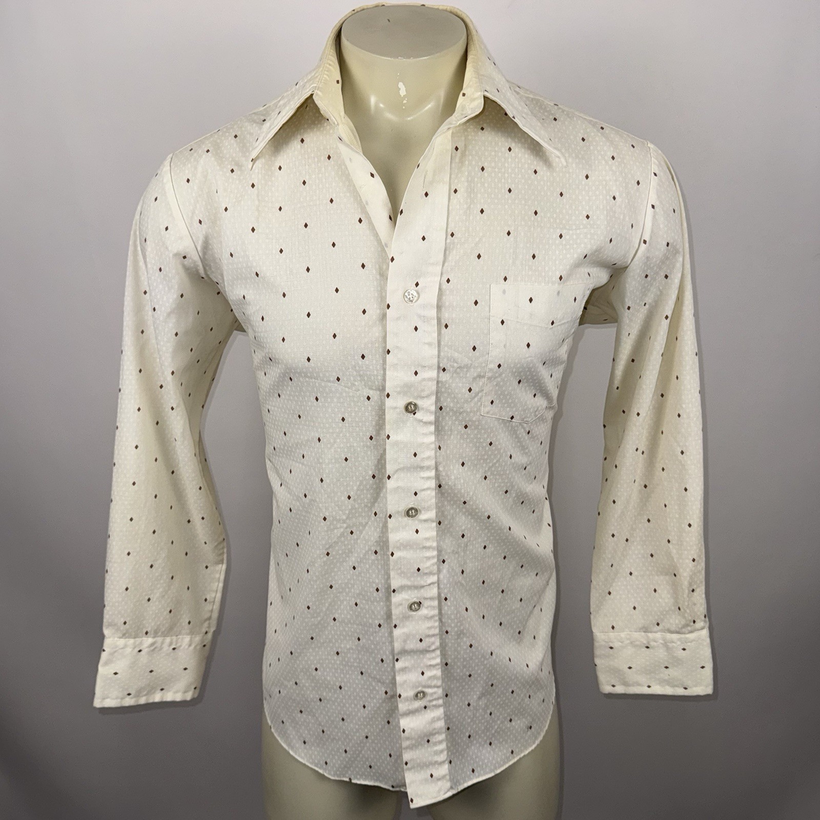 Vtg 60s 70s Mohawk Dress Shirt Hippie Disco Saturday Night Fever Mens 16 Large