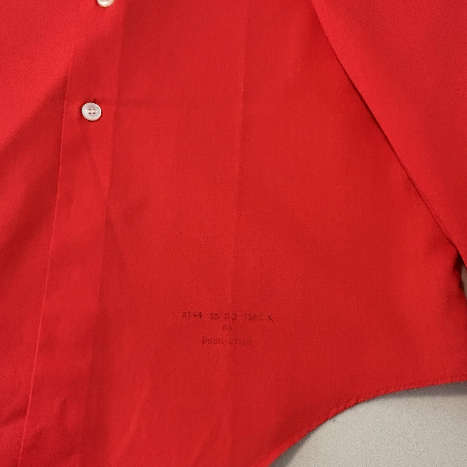 Vtg Le Chevron Red Polyester Cotton Men’s Button Up Shirt Fit Size M Read Desc