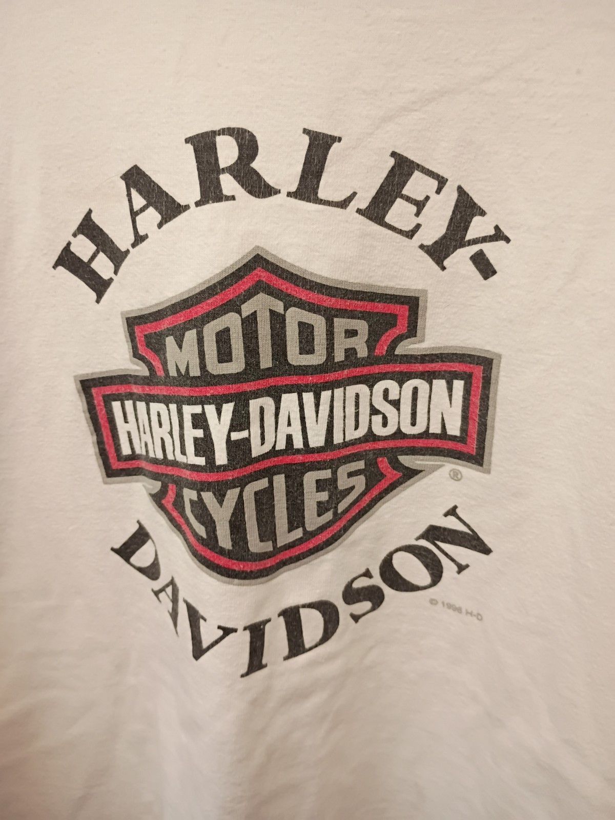 Harley-Davidson 1996 VTG Motor Cycles White Long Sleeve Shirt Single Stitch SZ L