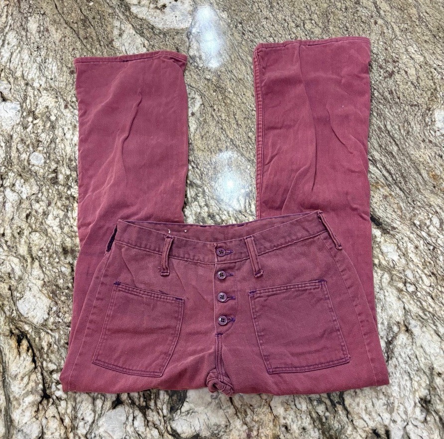 Vintage 1960s Wrangler Flare Leg Pants Corduroy 28” waist