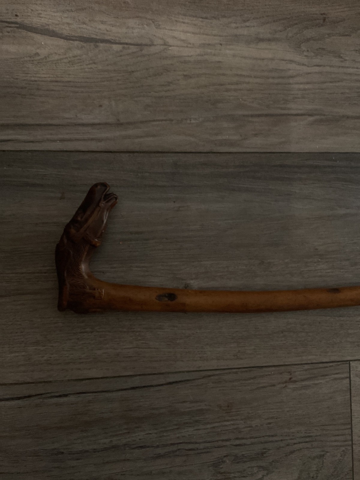 ✨ANTIQUE 19TH CENTURY WOODEN HAND CARVED NATIVE INDIAN & HORSE WALKING STICK✨