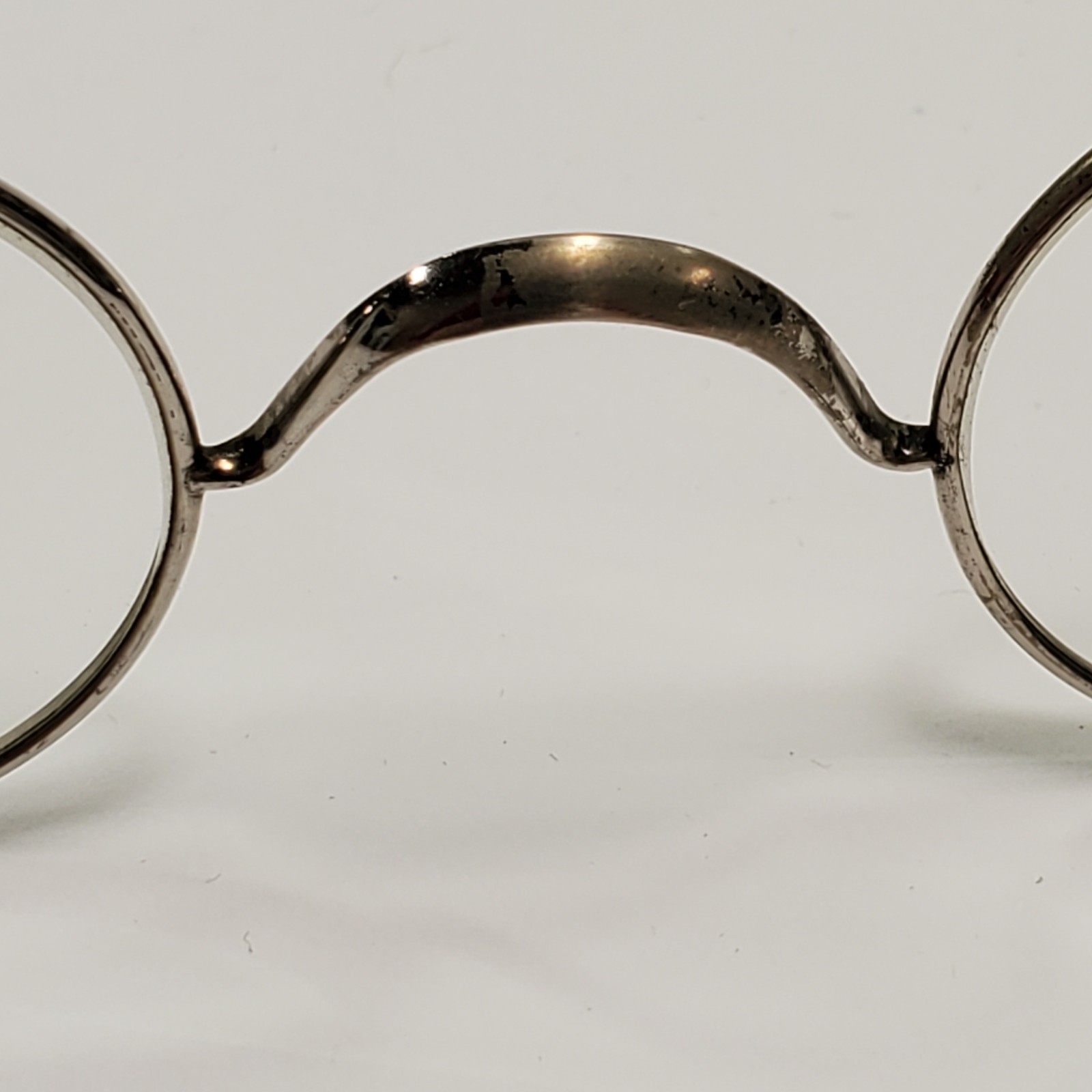 Antique Wire Rim Oval Spectacles Eyeglasses with Original Case