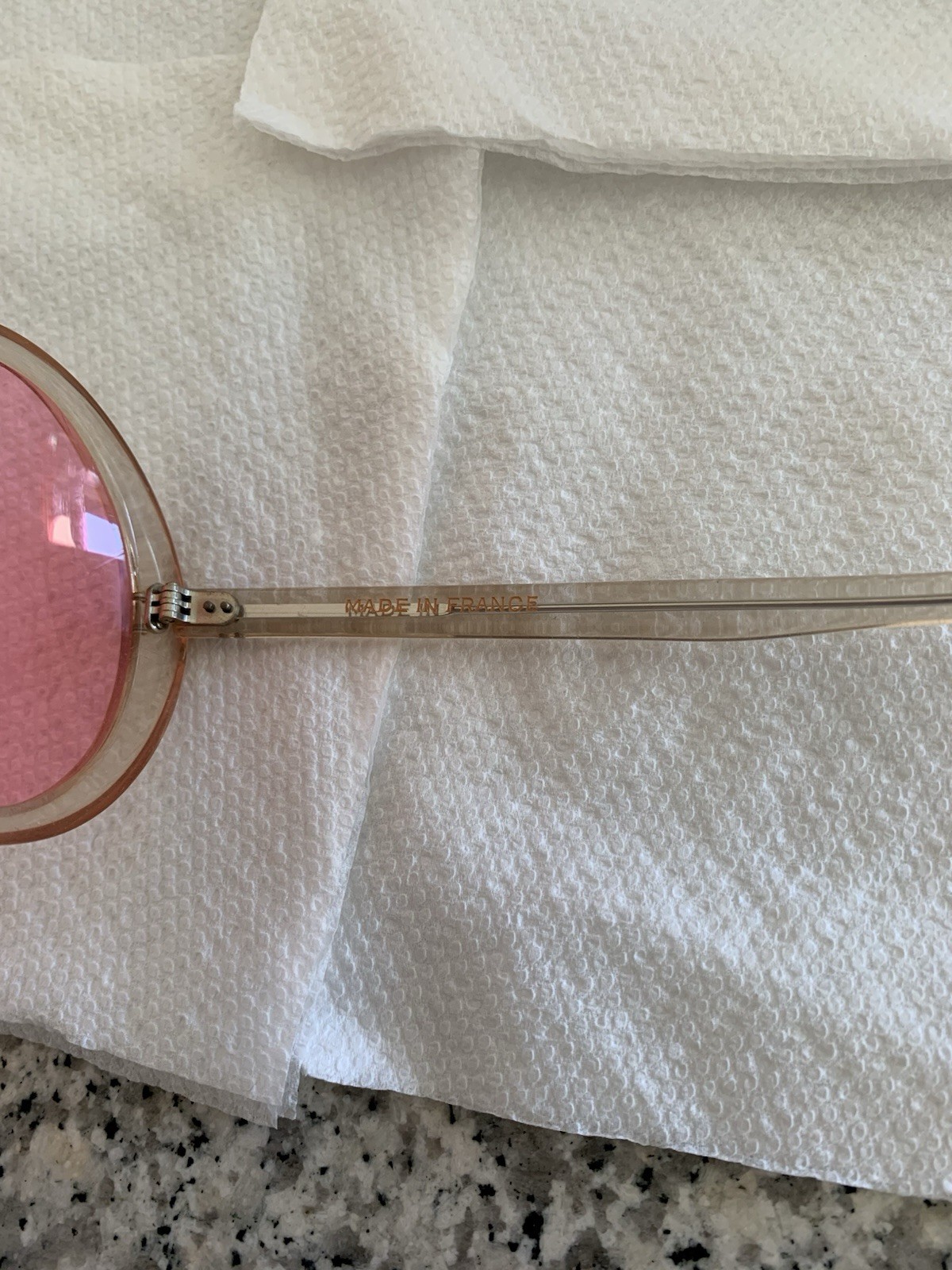 Groovy Boho Disco Vintage Late ‘60s-Mid 1970s Pink Oversized Sunglasses France