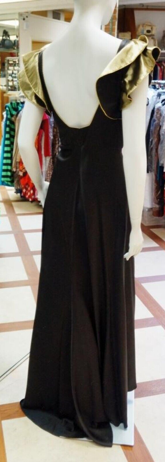 Vintage ROBERTO CAVALLI Black Dragon Couture Evening Gown Small 2006 Runway S
