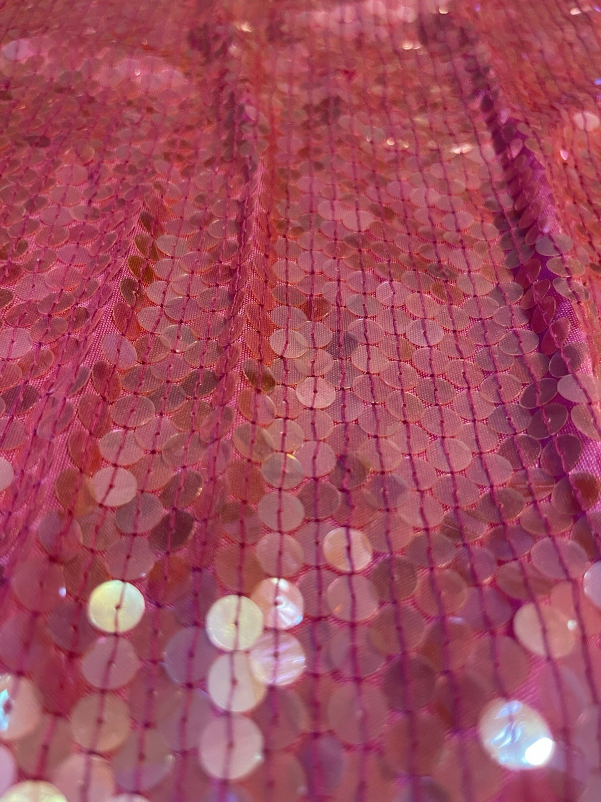 Vintage Nadine Pink Sequin Maxi Gown Size Medium 1980s Prom Special Occasion