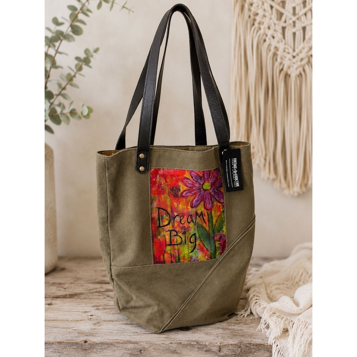 212- Vintage Addiction NWT “Dream Big” Canvas Tote