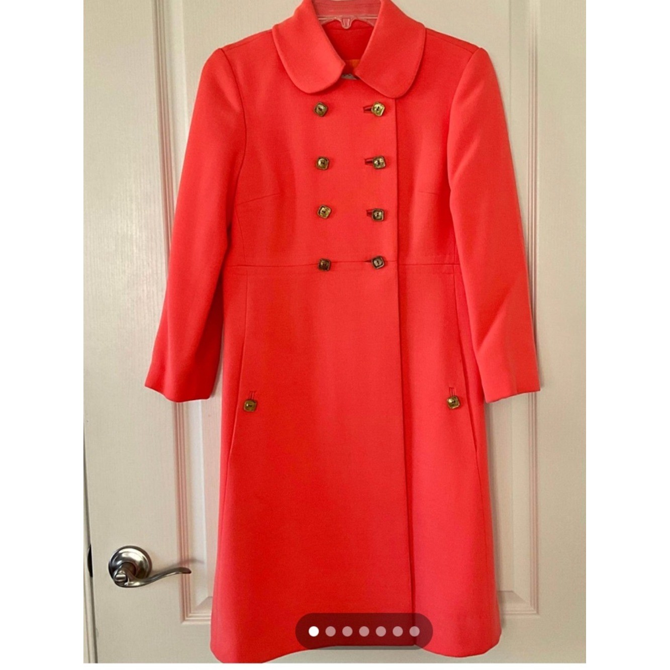 Rizik Bros DC Women’s Coral Double Breasted Vintage Coat: 1960’s to early 70’s