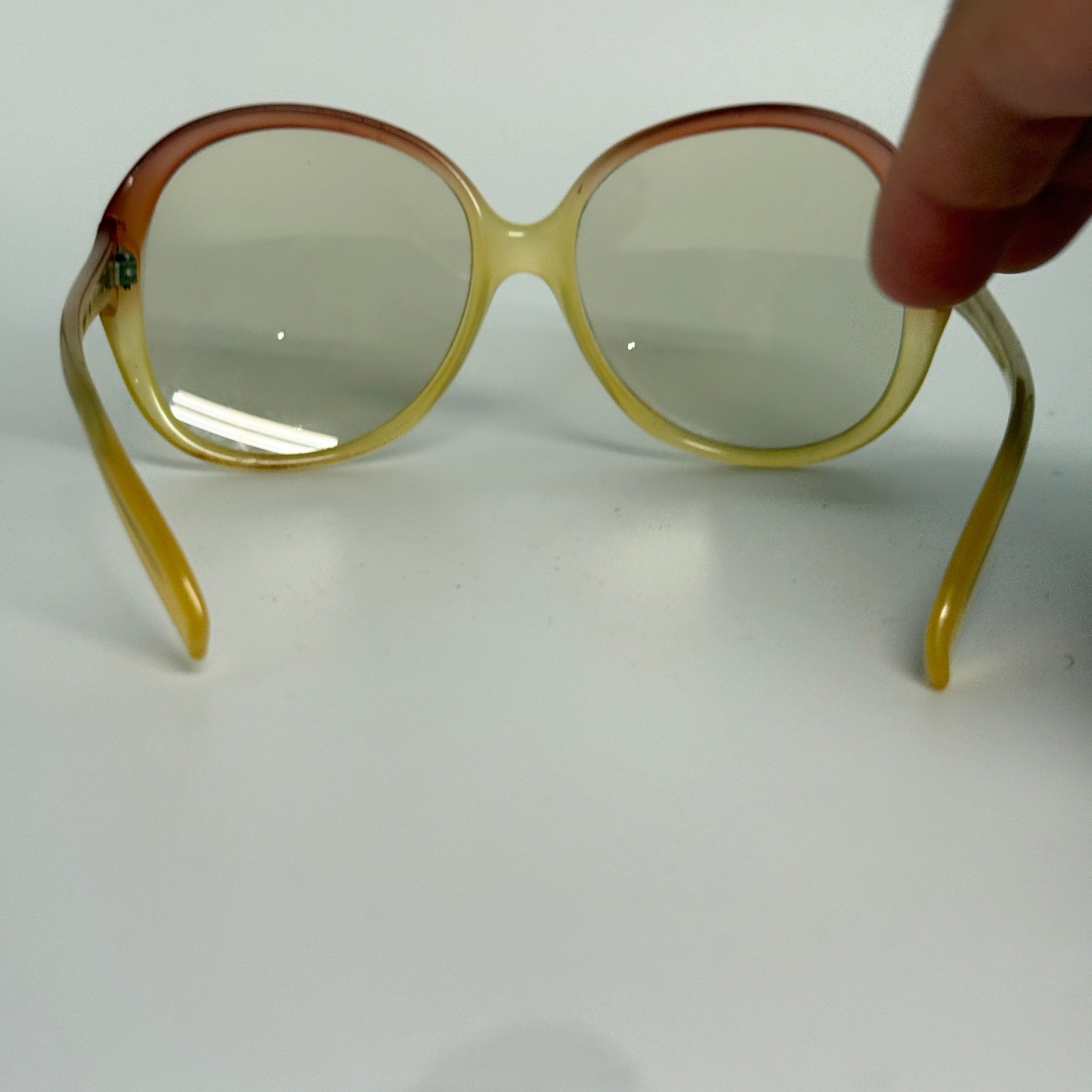 Rodenstock Valbella Sunglasses Vintage Oversized Round Yellow Orange Ombre Frame
