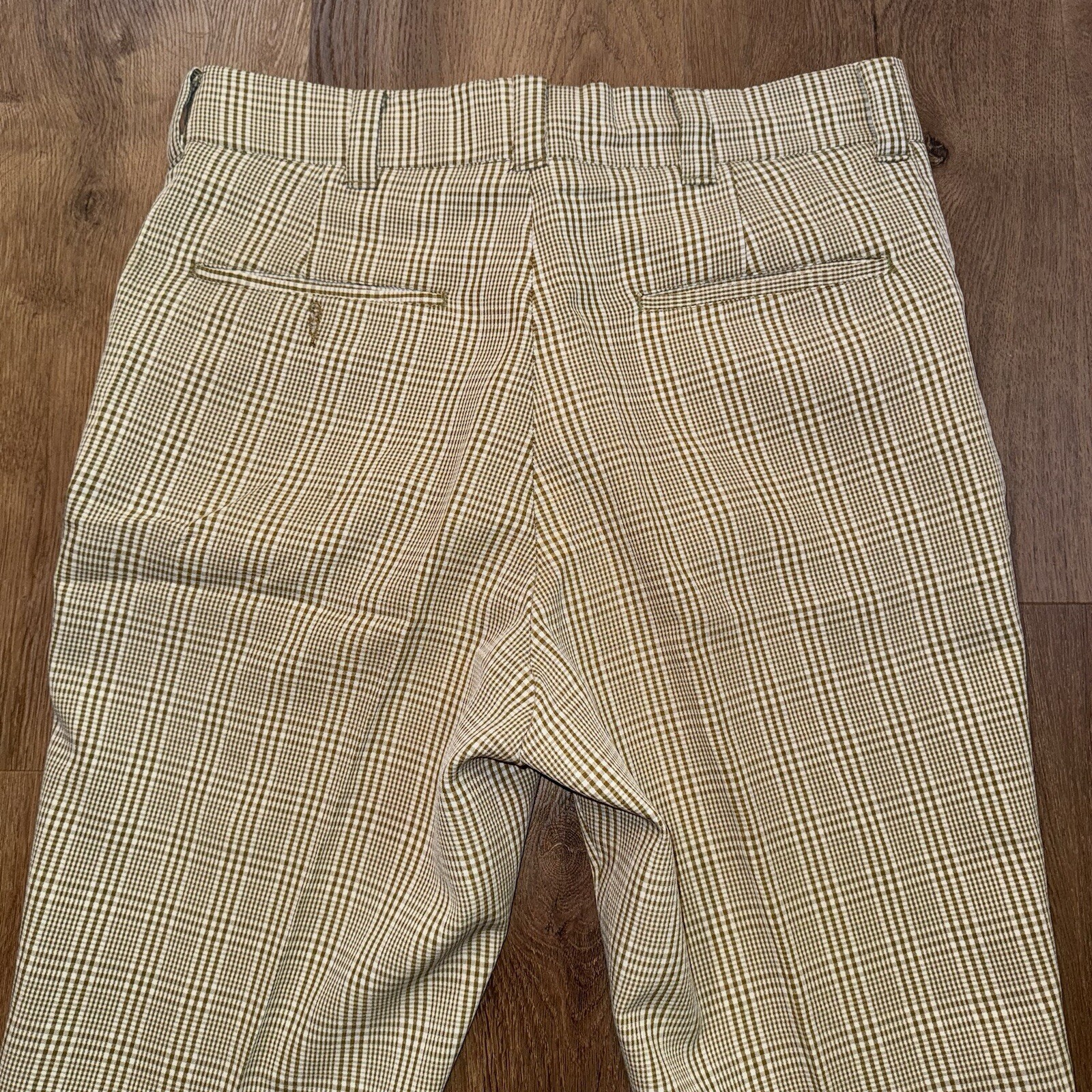 1960s Pants Mens Vtg 60s Madmen Rat pack Disco Plaid Polyester Mod MCM 35 27