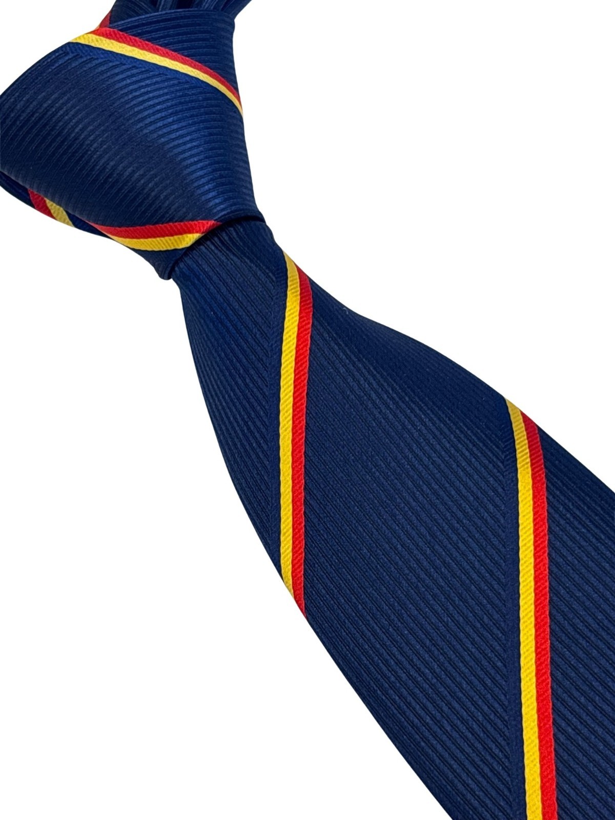 Mens Designer Tie Navy Romania Flag Blue Yellow Red by Frederick Thomas