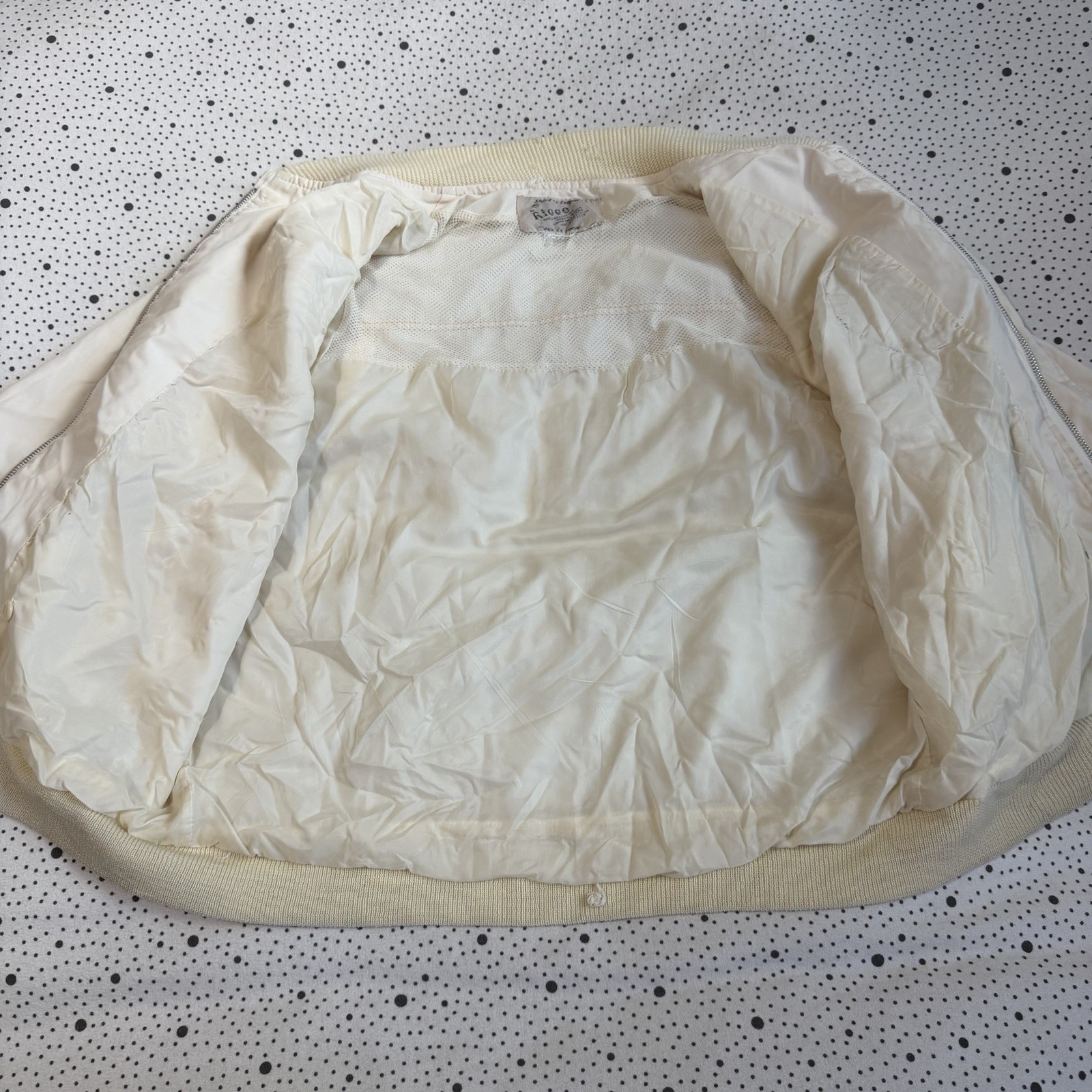 Vintage 1970s Ricco California Jacket Men’s M White Bomber CSU Master Gardener