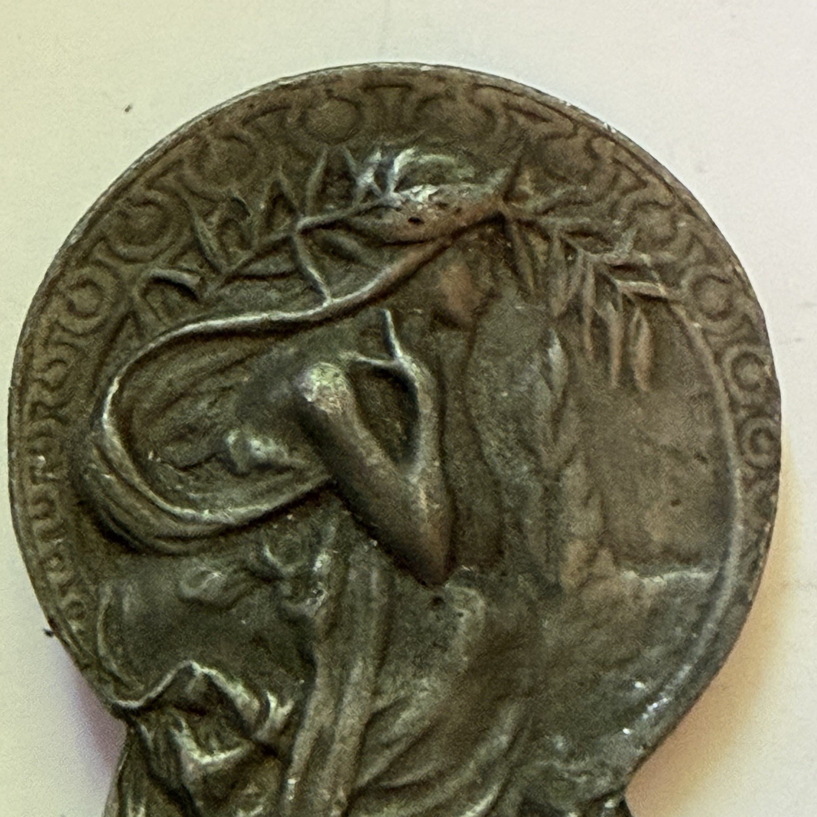 VINTAGE ART NOUVEAU MAIDEN BELT BUCKLE