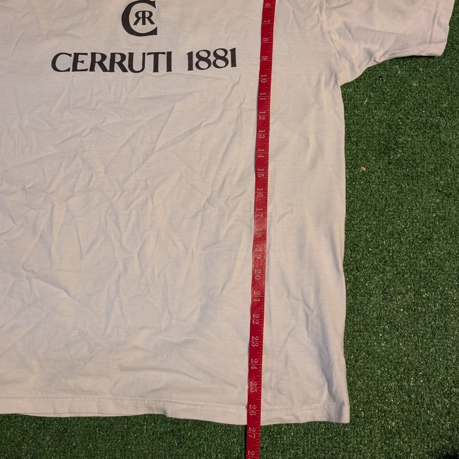 Vintage Cerruti 1881 Logo T-Shirt White Fruit of the Loom Heavy Cotton Size L