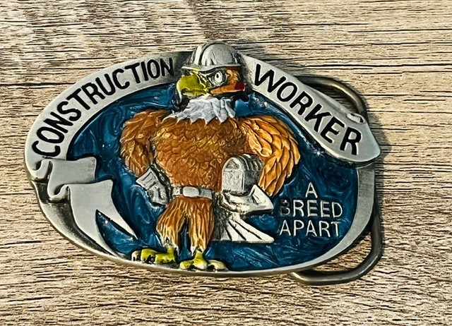 Vintage 1988 Siskiyou Construction Worker A Breed Apart Eagle Belt Buckle