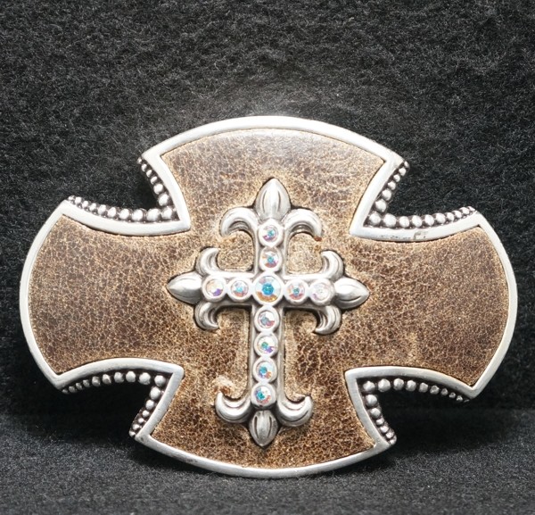 WG13170 *NOS* AMAZING VINTAGE 2000s **CROSS** RELIGIOUS FASHION MENS BELT BUCKLE