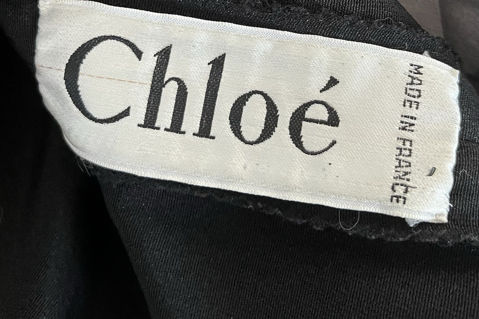 Chloe Vintage Beaded Trompe L’Oleil Silk Dress Lagerfeld NWT Archival Circa 1982