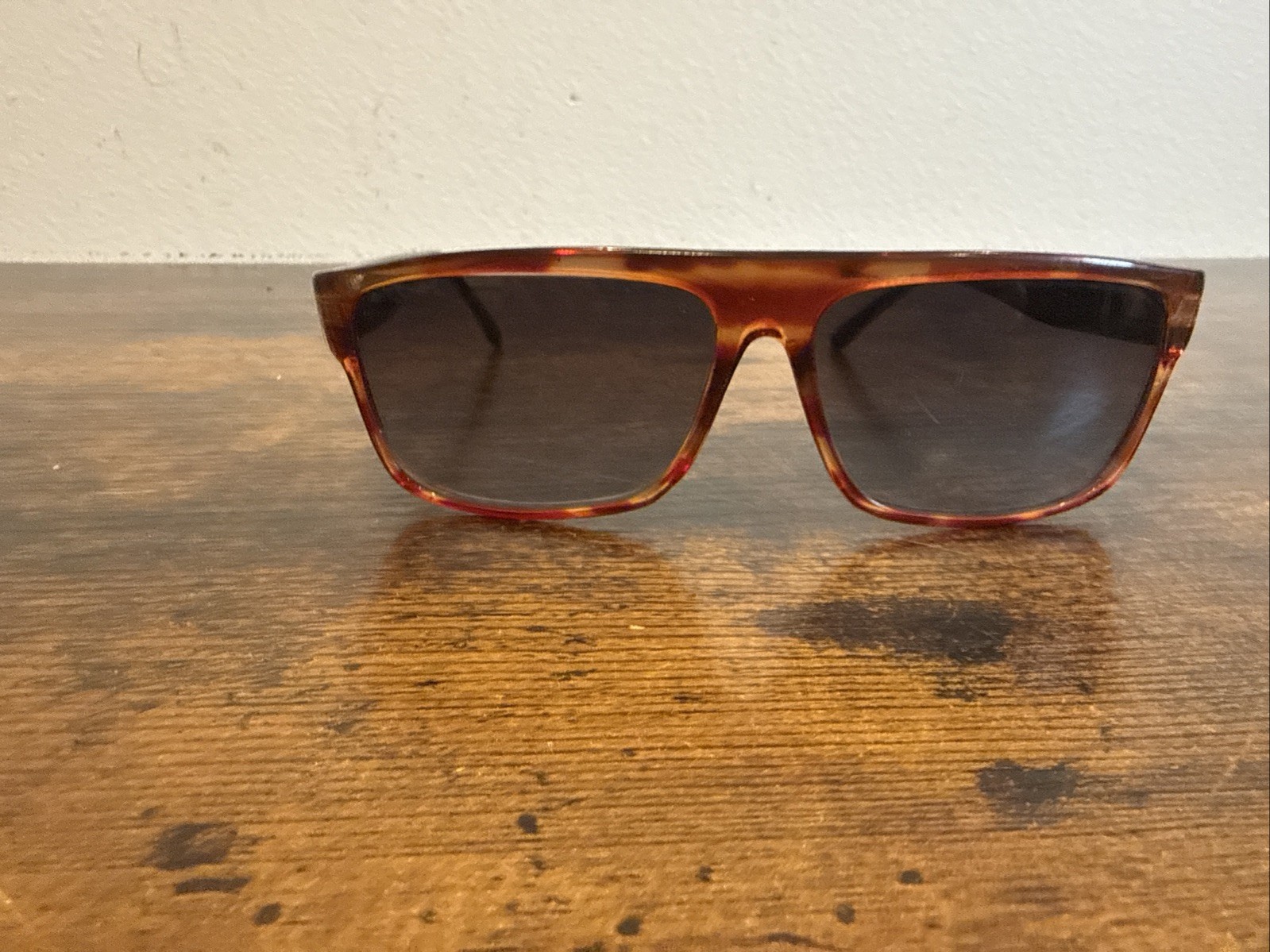 Vintage Square Aviator Sunglasses – Tortoise Shell Front / Black Arms – KOREA