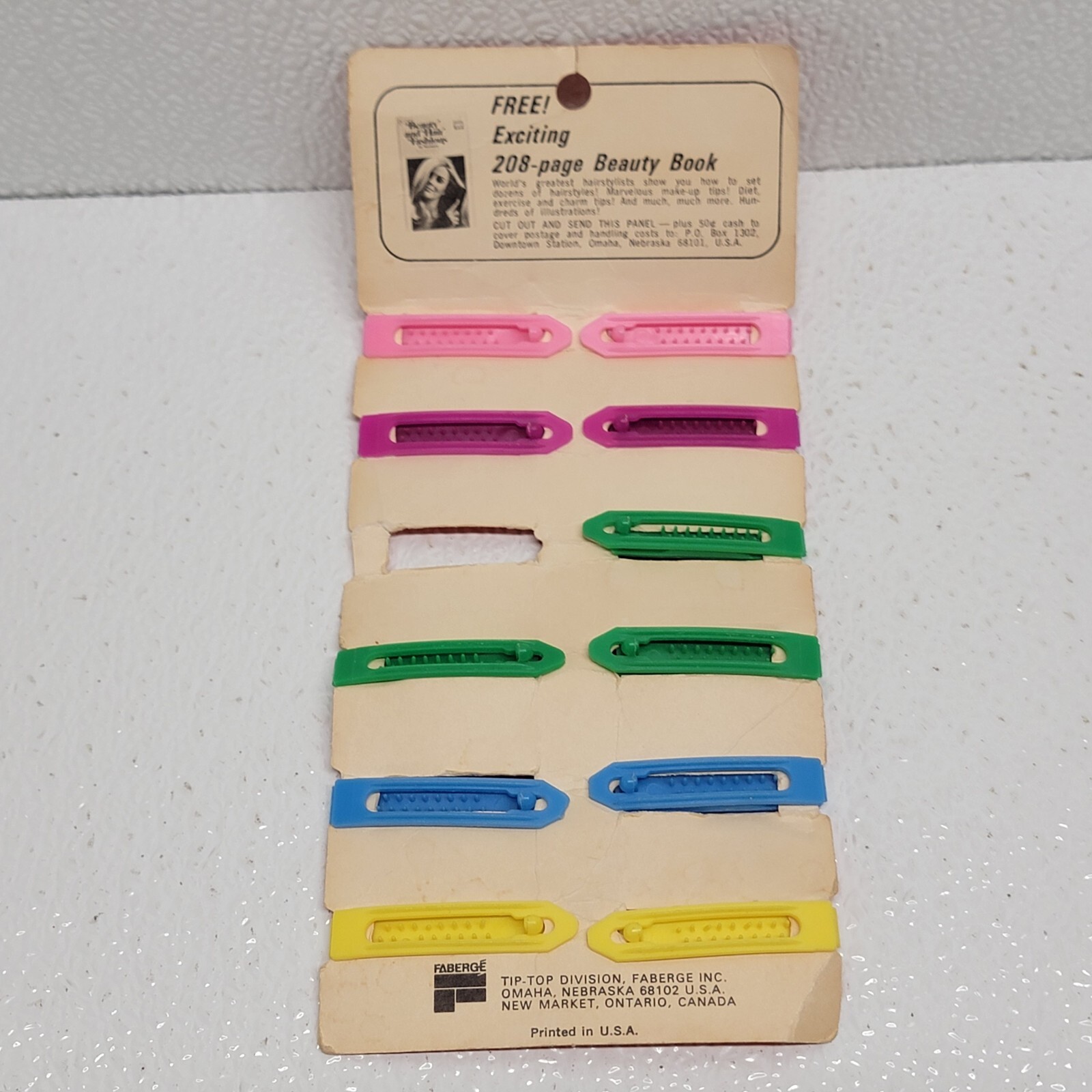 Vintage Tip – Top Little Miss Plastic Barrettes Multicolor – Original Package