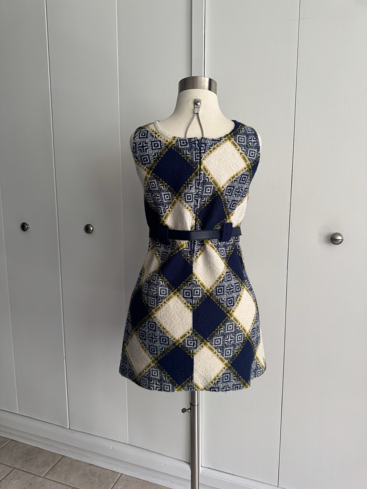 Vintage MOD 1960s Tank Style Go-Go Mini Dress Mid Century Modern