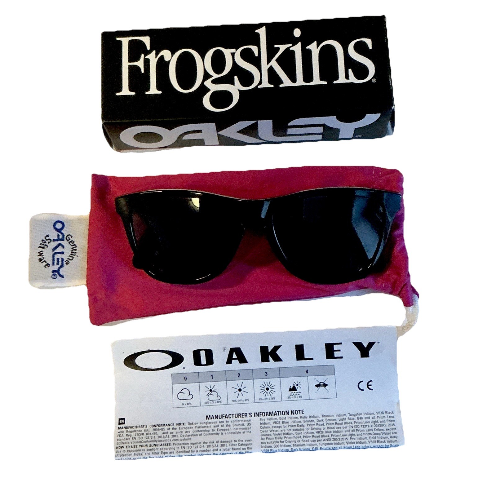 Oakley Frogskins Sunglasses 9013 24-306 Polished Black Frame NEW