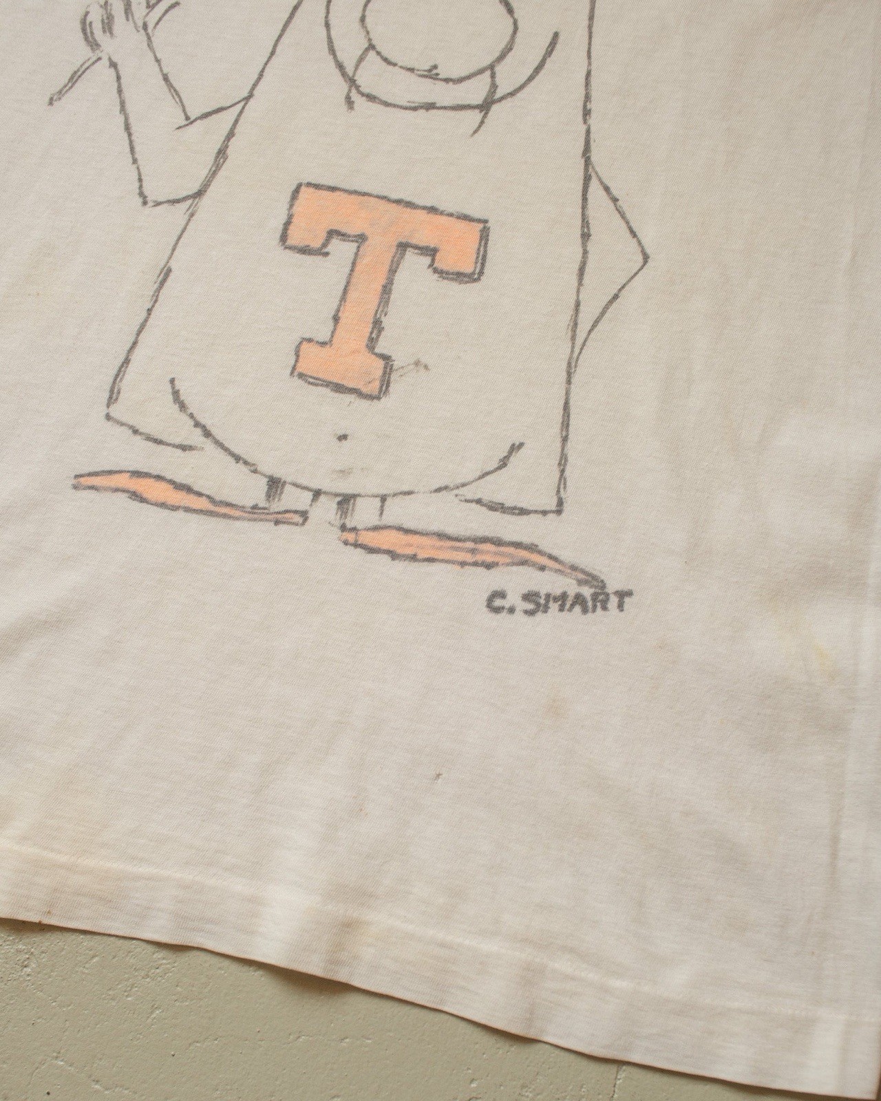 1950s/60s Handpainted Unworn Thayer Fraternity T Shirt White Vintage Americana M