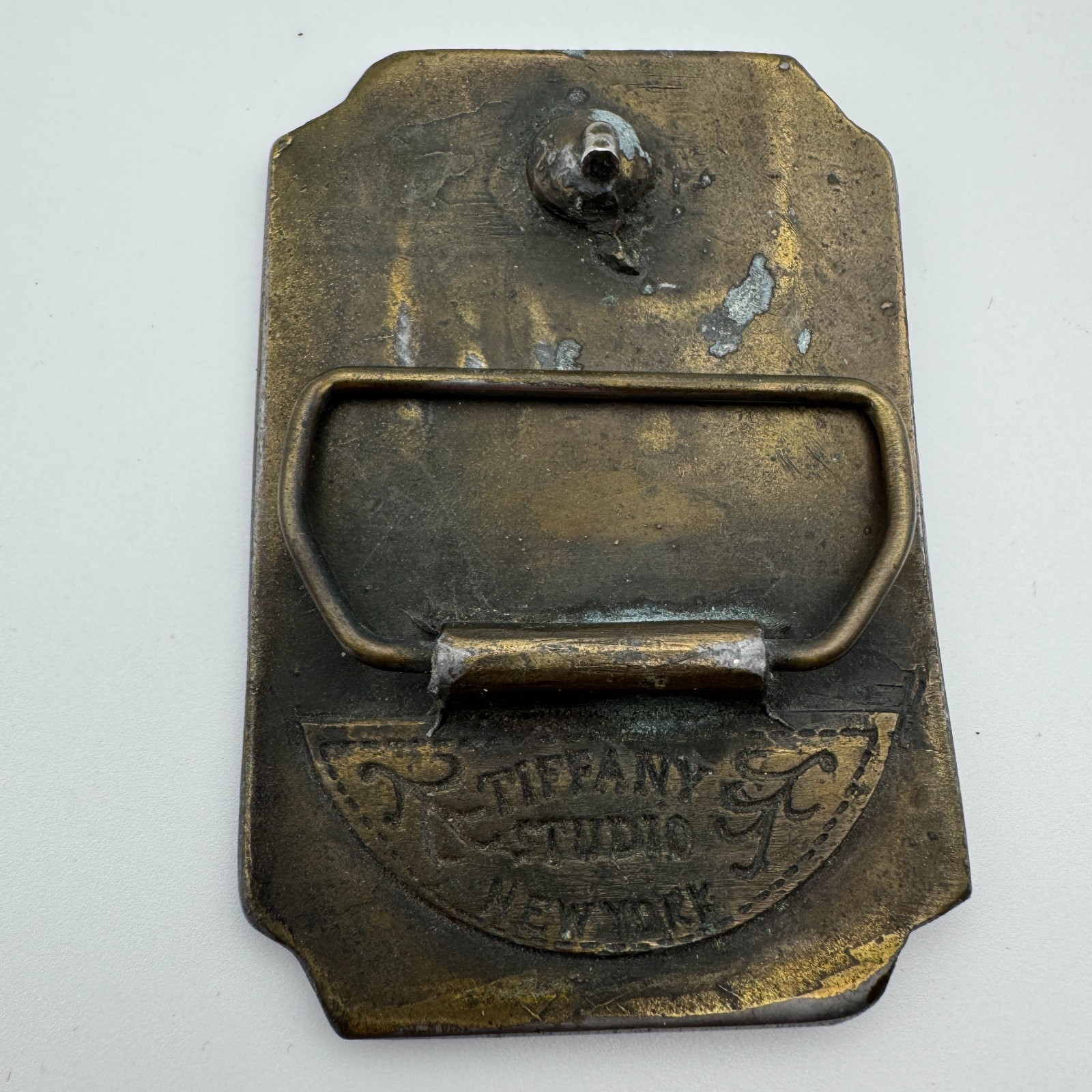 Vintage Big Jim CB Radio Belt Buckle Tiffany Studio New York Brass Tone Trucker