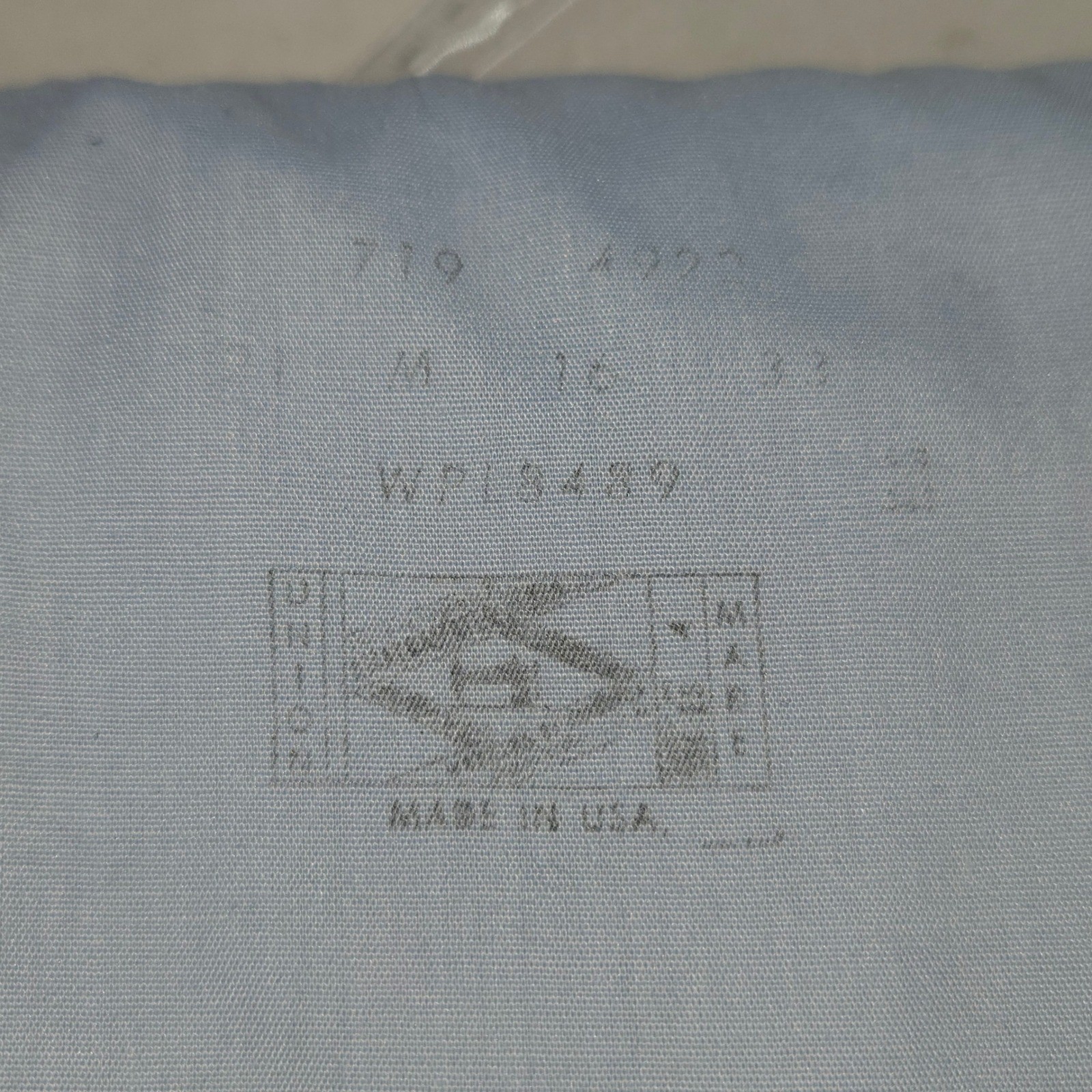 Lion of Troy Tuxedo Shirt Mens 16-33 Blue Ruffle Front Bib Vintage 70s Formal
