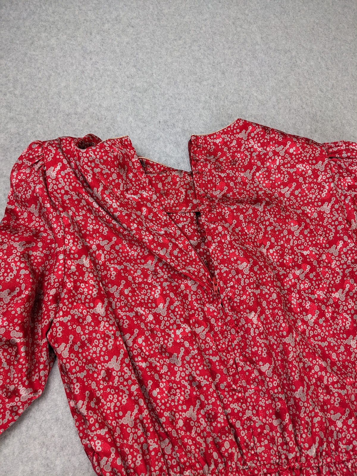 Hal Ferman Vintage Women Red Dress SZ 14 (6-8) Union USA Made Geometric Circles