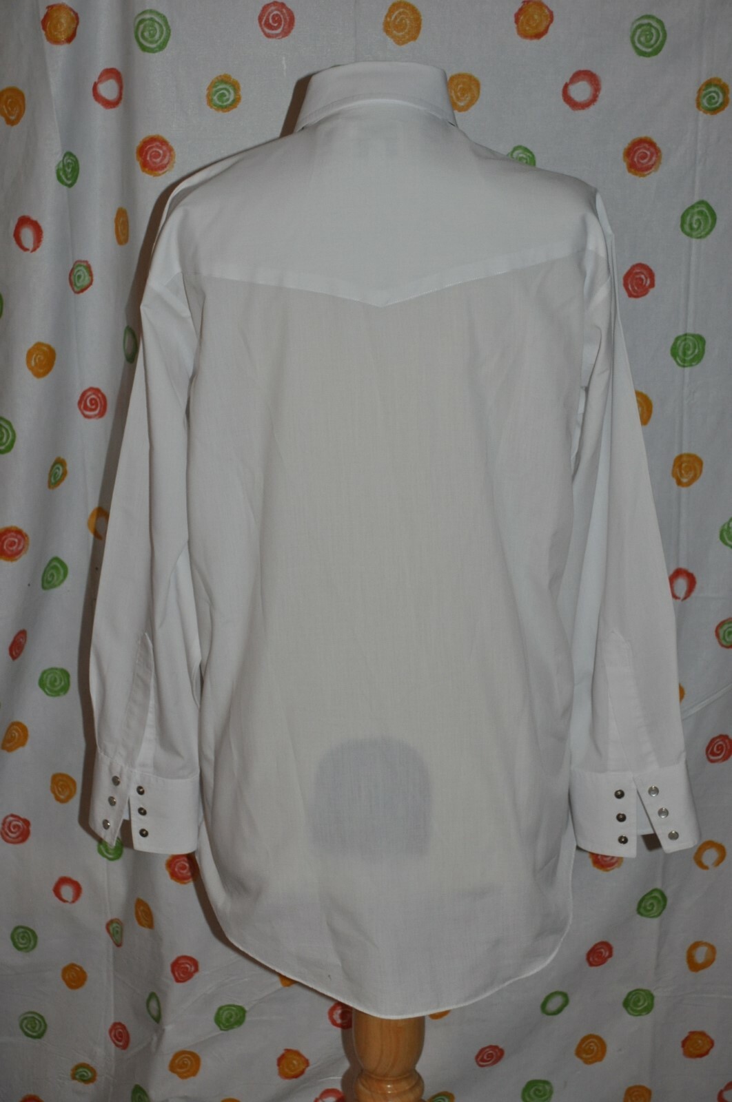 Vintage ELY CATTLEMAN MENS 16 – 32 WHITE snaps WESTERN LS SHIRT ROCKABILLY EUC