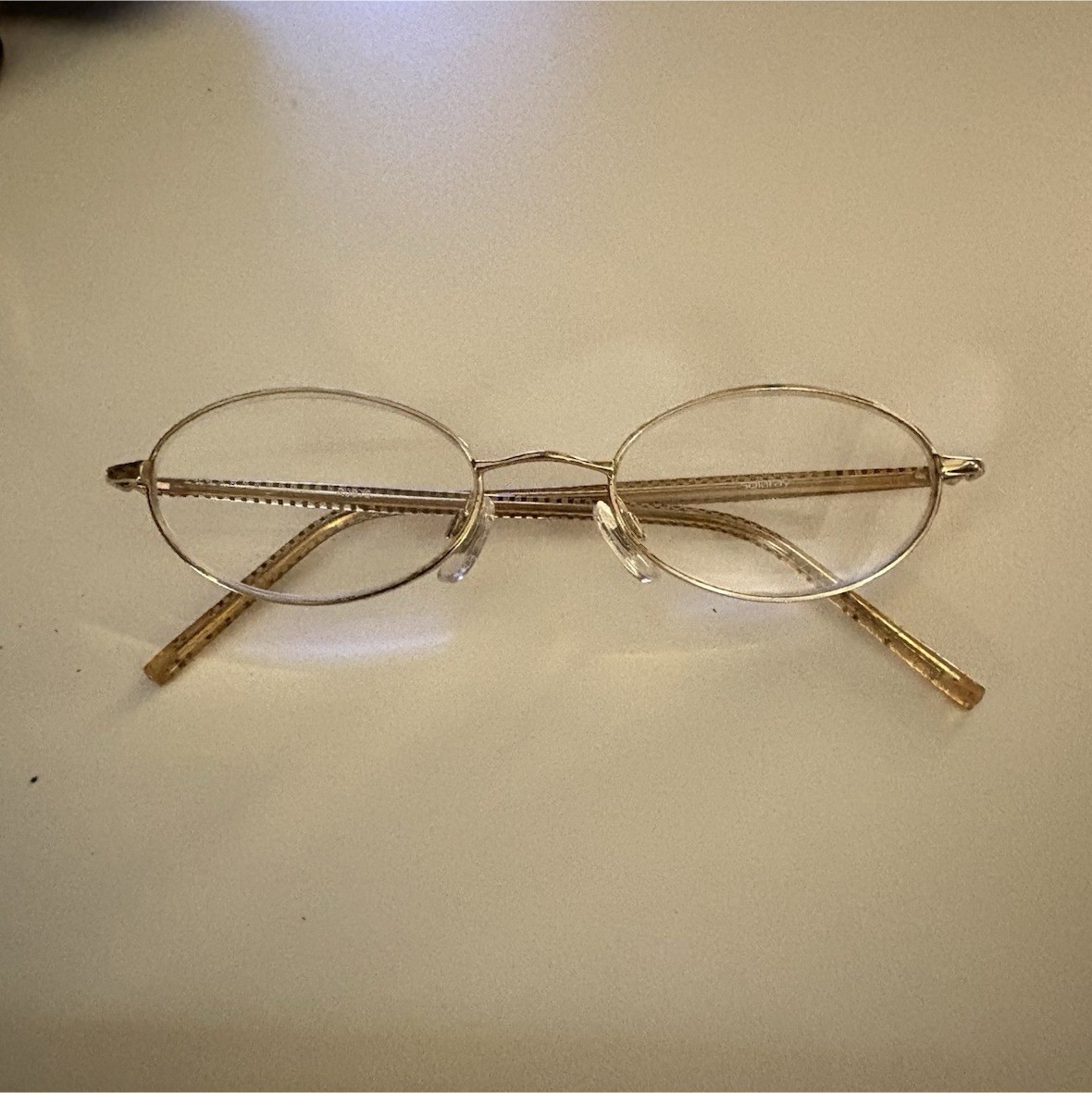 Solray R0972 Oval Gold Metal Eyeglass Frames Without Prescription Adult