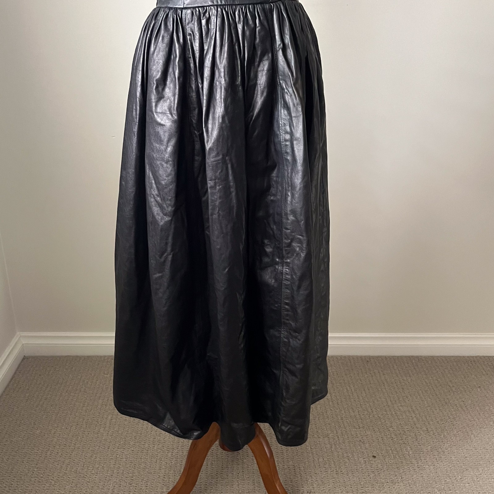 Vintage 1980s Strapless Black Leather Dress – Rhinestone Studded Glam Rock Party
