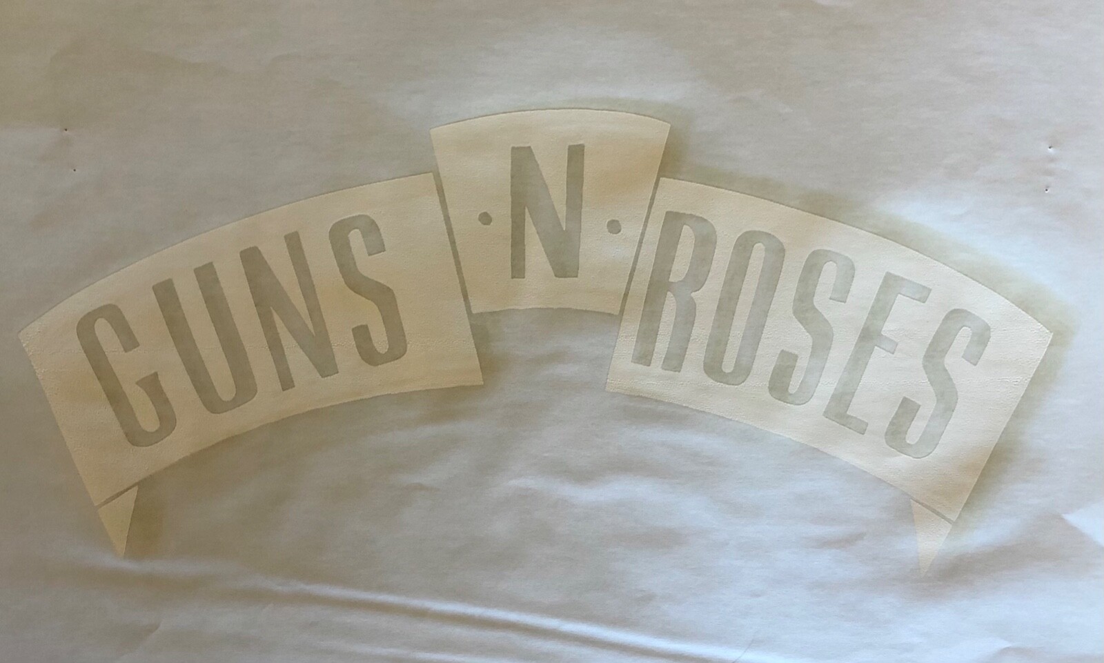 Original Vintage Guns N Roses Iron On Transfer Rock Music Band White Ink