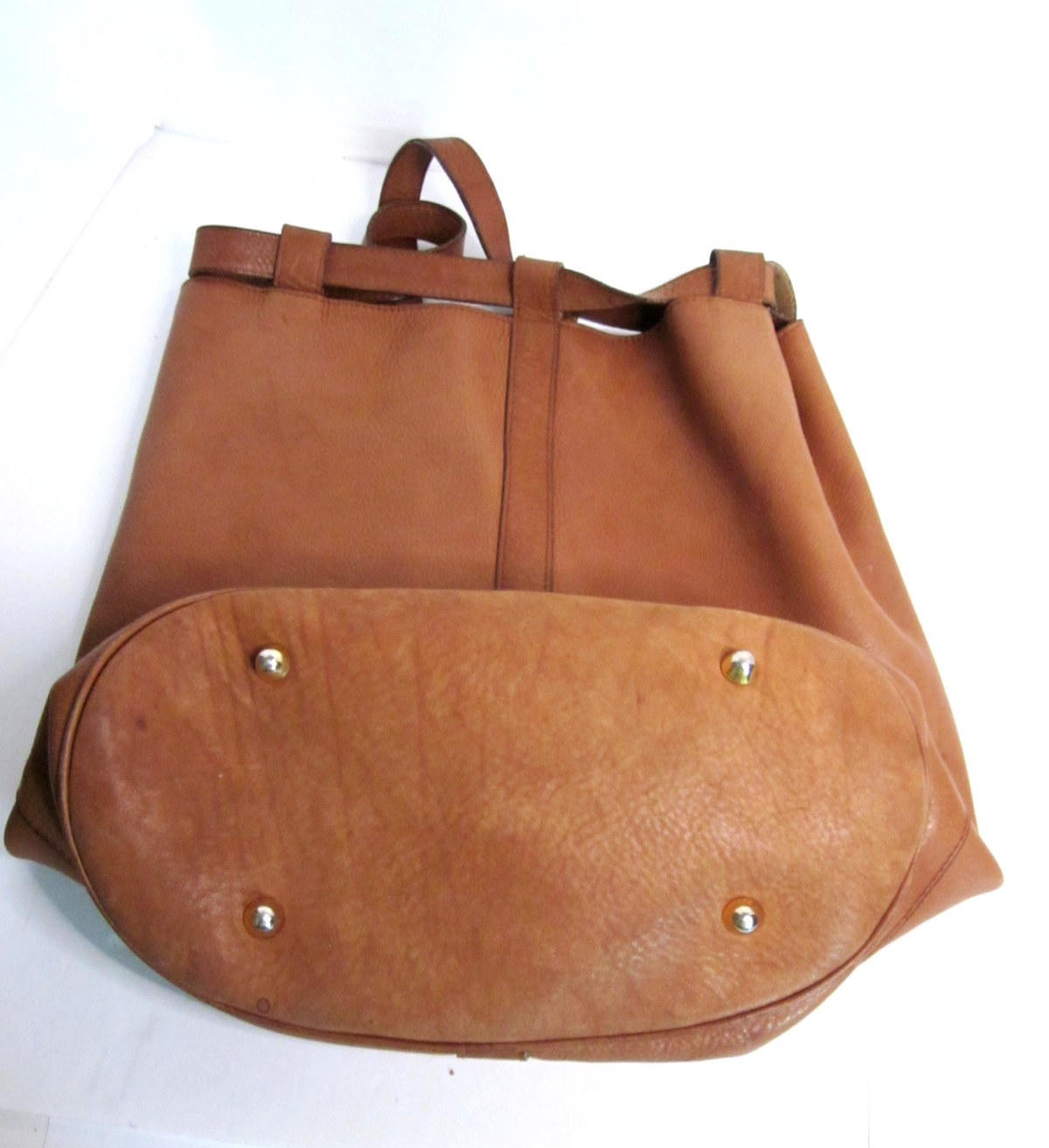 Large Leather Tote/Book Back Pack Bag Hobo 16” x 14” Made in Italy Lined Pocket