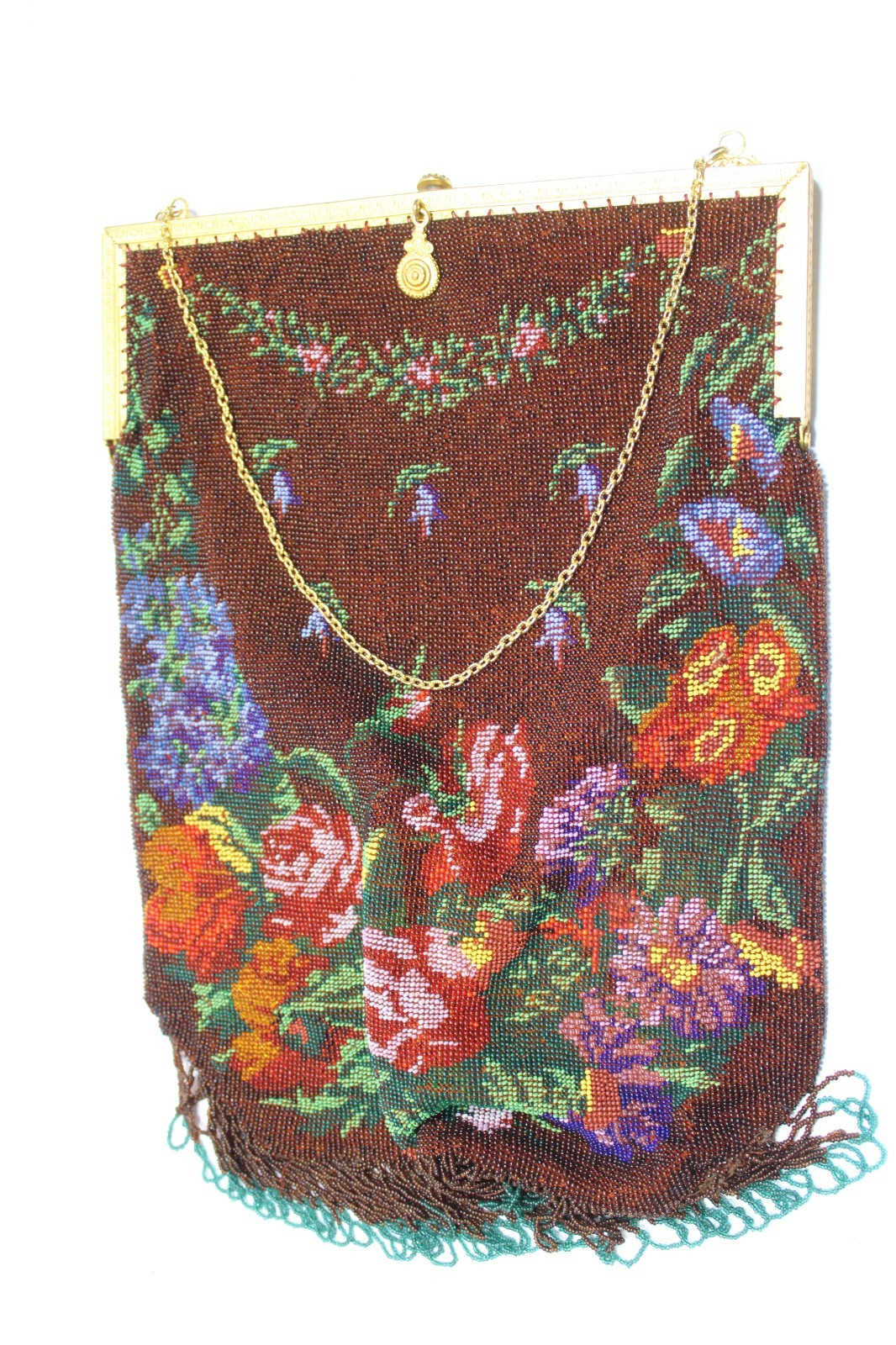 Vintage fine Beaded Floral Design, . 12x8in #0521