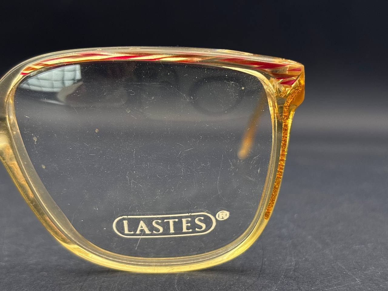 Vintage Lastes M-163 Eyeglasses Frame Clear Yellow Italy NOS 52-18 Women