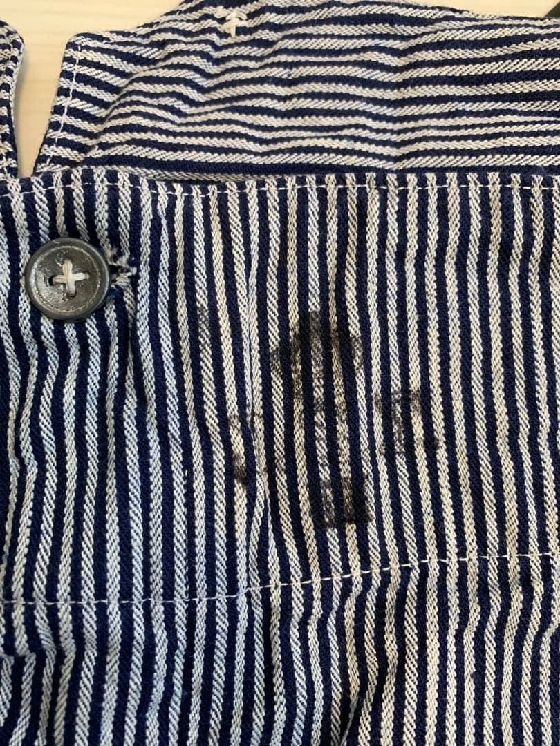 1940s Swedish Military Indigo Hickory Stripe Work Pants