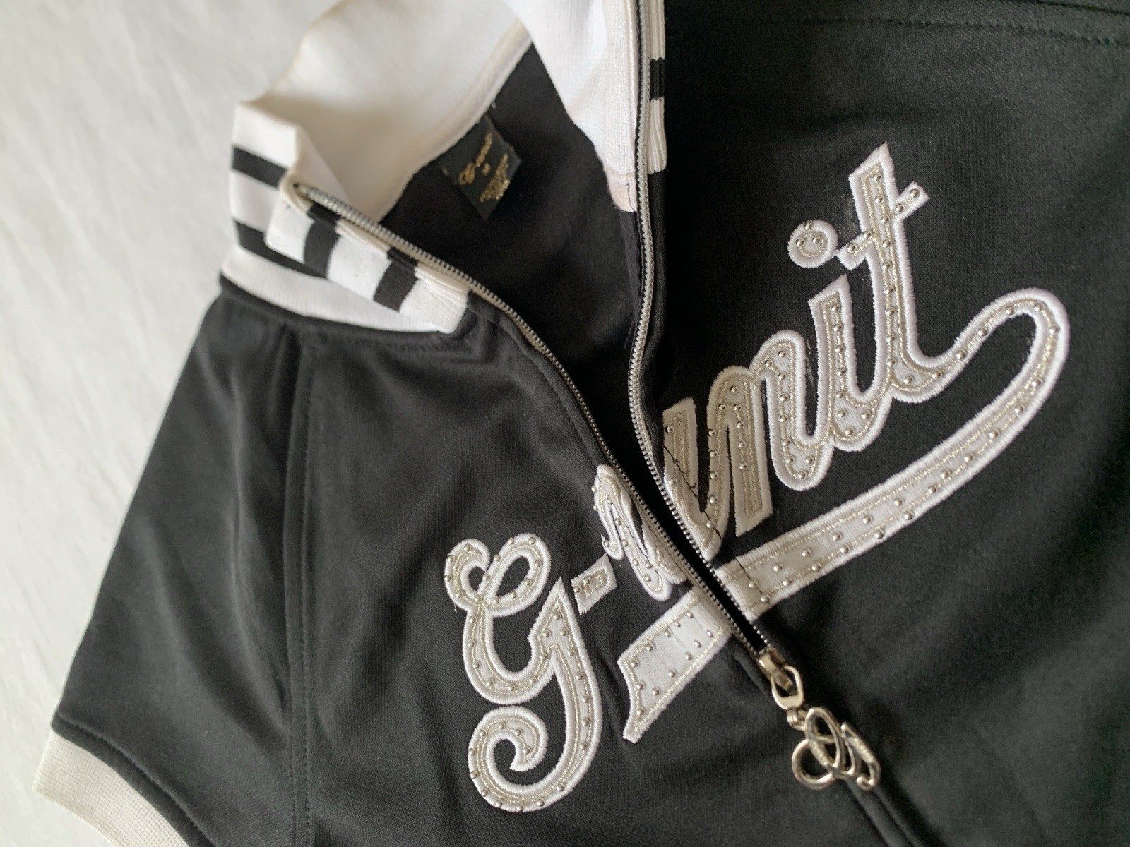 G-Unit Womens Vest M Vintage 2000s Y2K Rhinestone Letterman Collar Rare 50 Cent
