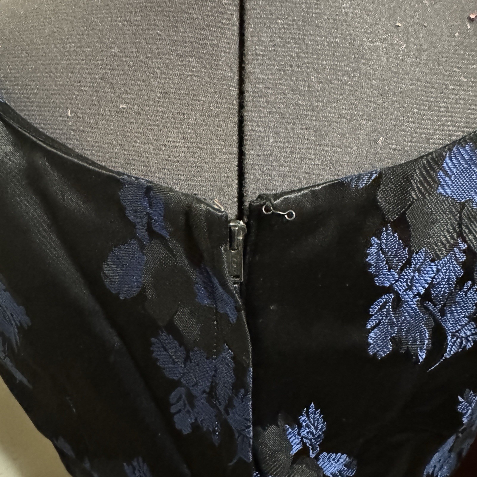 Gorgeous 1950s Vintage Suzy Perette Fit And Flare Black And Blue Party Dress