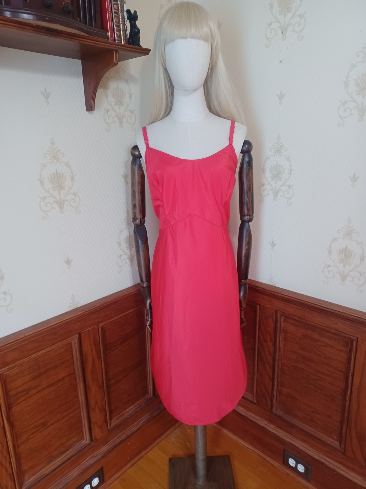 Vintage 1940s/50s Mid-century Red The Snip-It Bombshell Rockabilly Slip Dress 2X