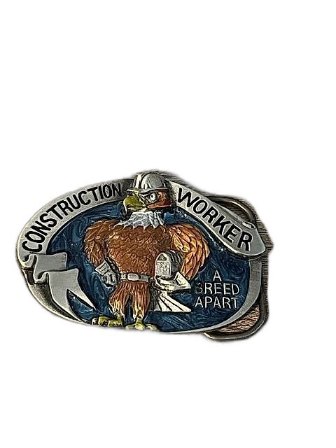 Vintage 1988 Siskiyou Construction Worker A Breed Apart Eagle Belt Buckle