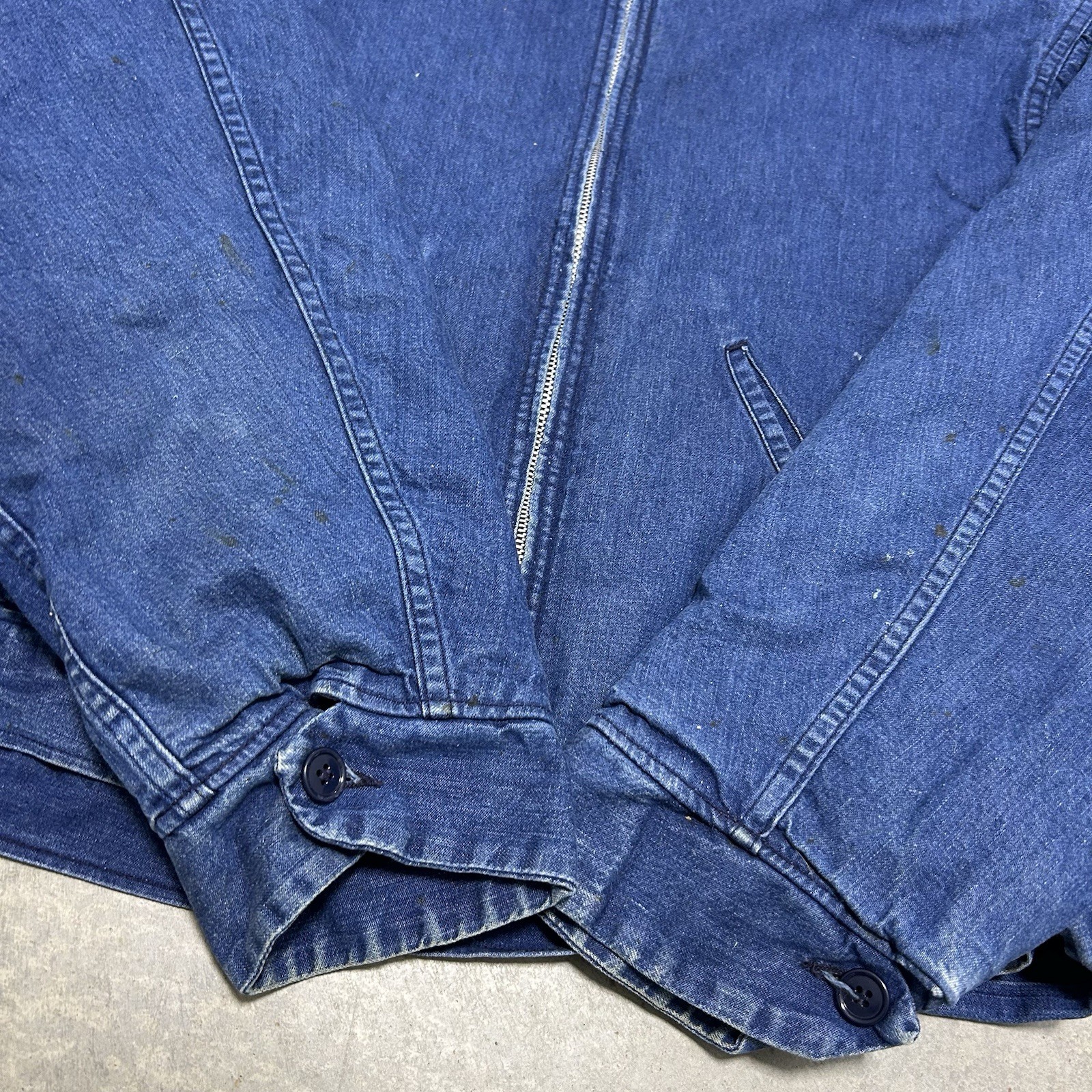 Vintage 70’s Sear’s Dark Wash Denim Work Leisure Blanket Lined Jacket Size 2XL