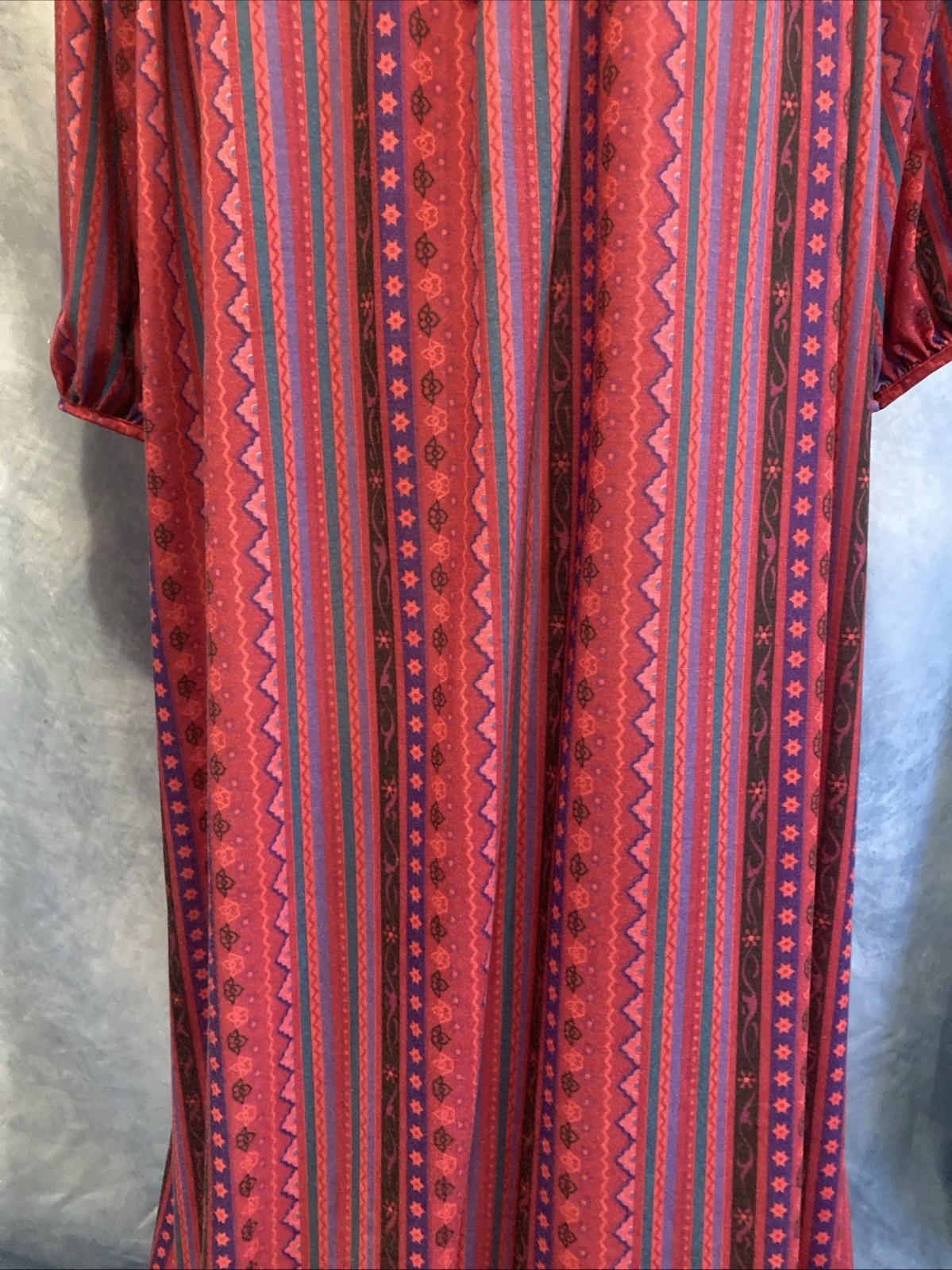 VTG 70s Donna Richard Gilligan O’Malley Maxi Dress Muumuu Caftan Pink Boho L
