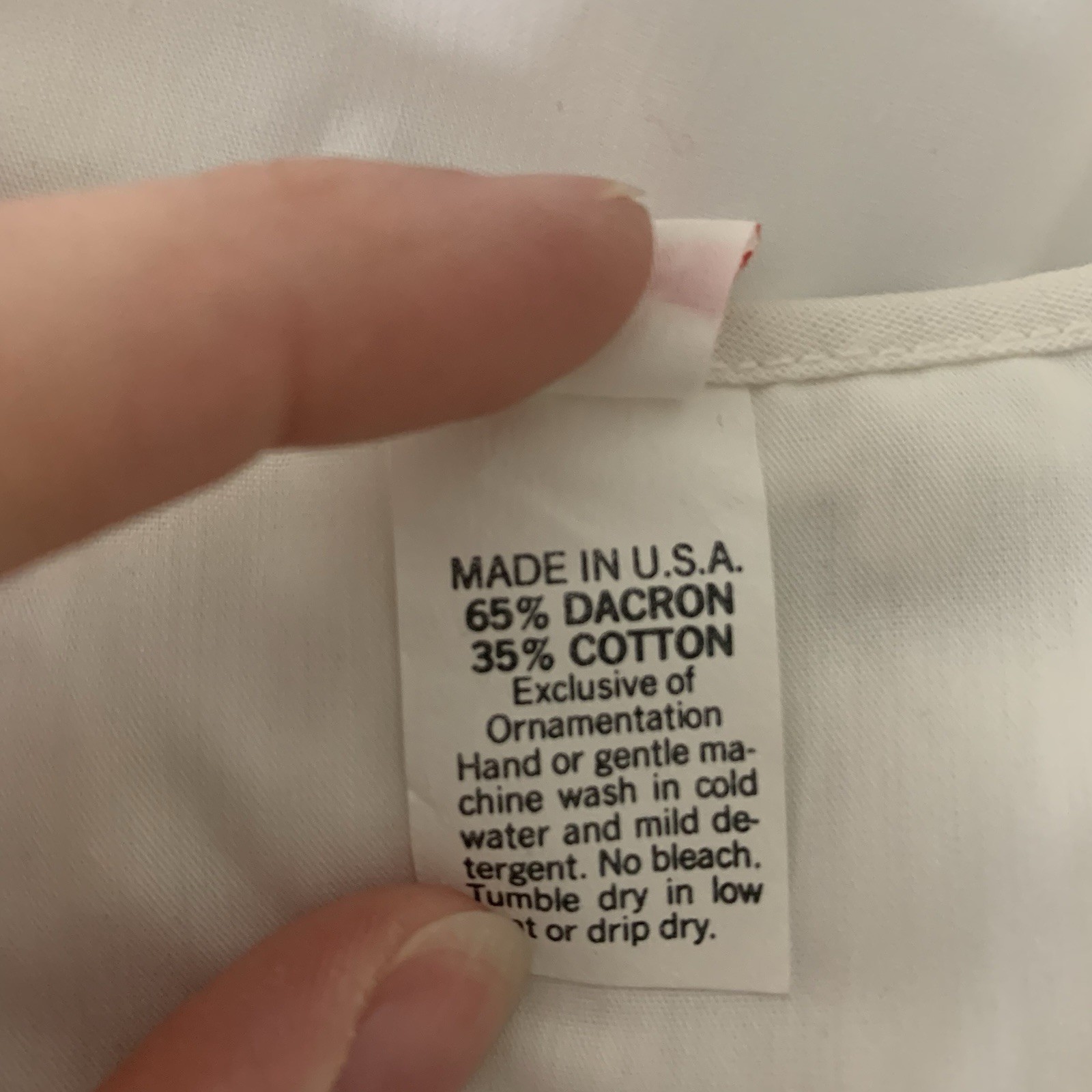Vtg Dirndl Blouse Crop Top White Eyelet Sz 16 Made In USA