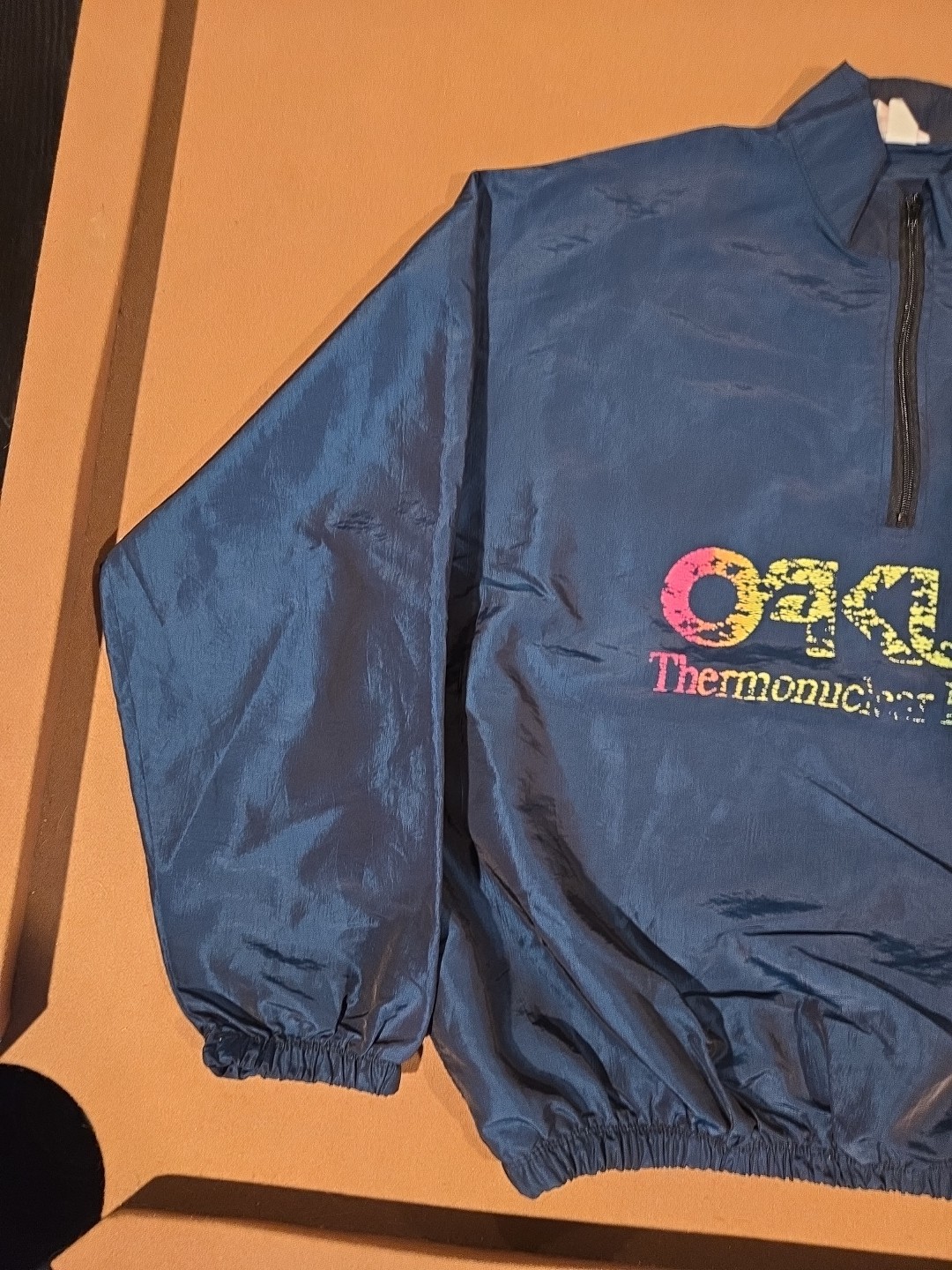 Vintage 90’s Surf Style Blue Neon Thermonuclear Oakley Jacket Multicolor 90s