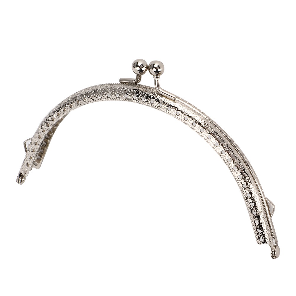 2Pcs/Set Metal Purse Frame Clasp Lock Semicircular Embossed Handle 15cm Hot