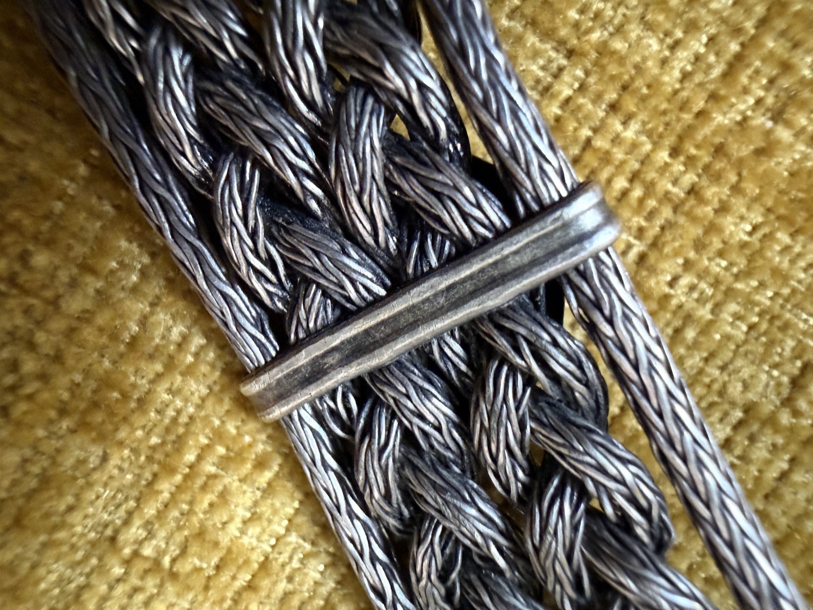 Vintage Indian Silver Braided 32” Deity Ceremonial Belt